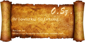 Orlovszky Szixtusz névjegykártya